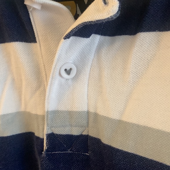 Volcom blue and white striped polo size medium - Picture 2 of 8